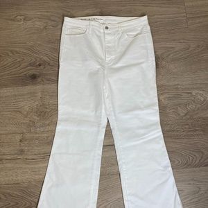 Talbots High Waist Flare Leg White Jean